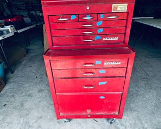 Vintage Waterloo red tool cabinet