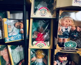 Cabbage patch dolls, most new in box from 1984 forward
