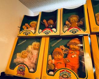 Cabbage patch dolls, most new in box from 1984 forward