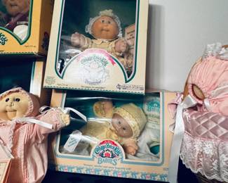Cabbage patch dolls, most new in box from 1984 forward