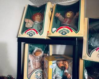 Cabbage patch dolls, most new in box from 1984 forward