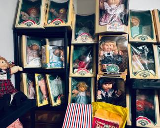 Cabbage patch dolls, most new in box from 1984 forward