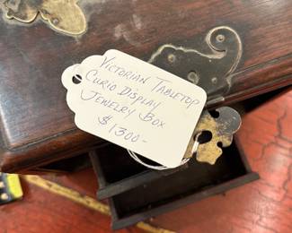 Victorian Tabletop Curio Display Jewelry Box