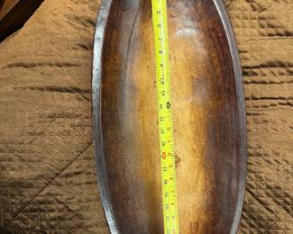 Oval wooden display bowl 