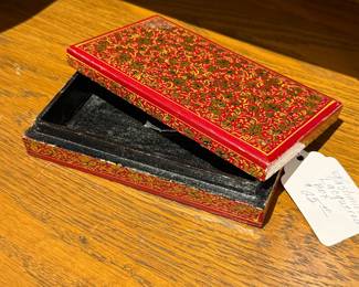Lacquered Kashmiri Lidded Box