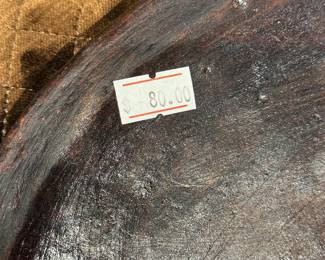 Oval wooden display bowl 