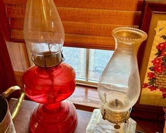 antique hurricane lamps
