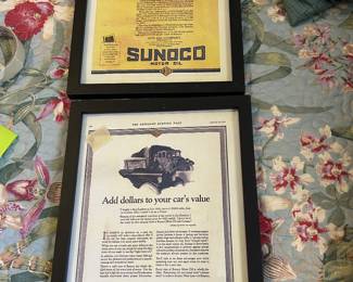 vintage framed advertising Sunoco