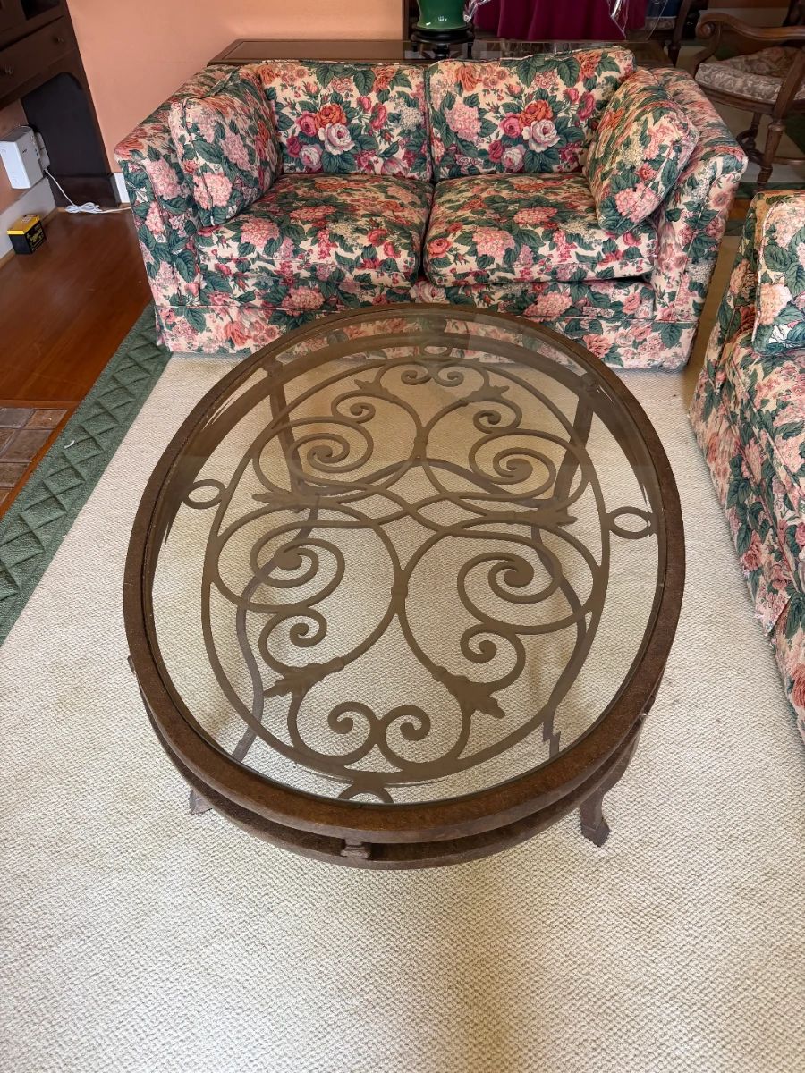 Wrought iron/glass table