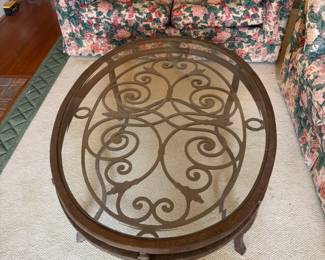 Wrought iron/glass table