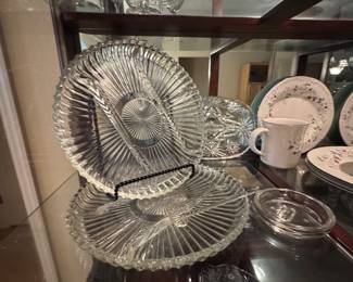 Cut Glass Crystal Serving Plates, Bowls, and Entertaining Pieces