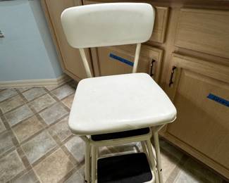 Vintage Folding Step Stool Kitchen Chair