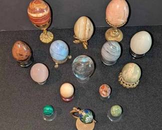 RA133Eggshaped Rocks In Agate, Onyx, Quartz, Calcite, Obsidian, Opal, Jasper, Serpentine, Malachite