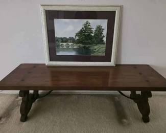RA148Large Drexel Coffee Table And Watercolor