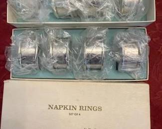                                F.B. Rodgers  Silver Company Napkin Rings - 2  Sets of 4 in each Box never used