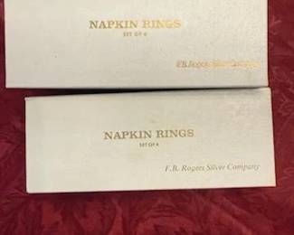 F.B Rodgers Silver Company Napkin Rings - Set of 4 in each Box never used