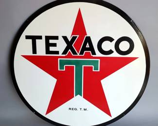 Texaco Star 42" Double-Sided Porcelain Enamel Sign - Heavy Gauge Steel 