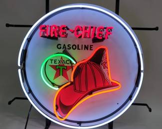 Texaco Fire-Chief Gasoline Neon Advertising Sign - 24" 