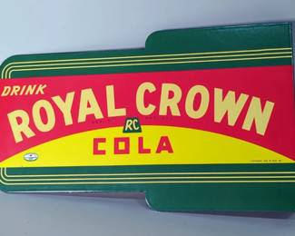 Royal Crown Cola 14.5" Double-Sided Porcelain Enamel Flange Sign - Heavy Gauge Steel 