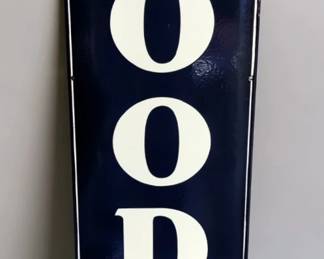 Hood Tires 48" Porcelain Enamel Sign - Single Sided - Heavy Gauge Steel 