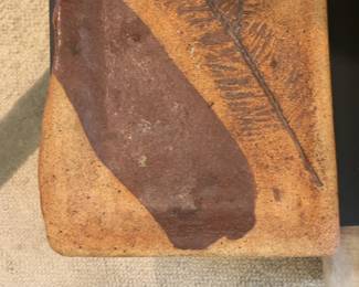 Handcrafted Terra Cotta Tile with Fern Impression