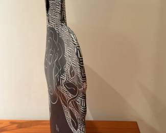 Mia Tyson 23” Ceramic Face Vase with Sculptural Accents