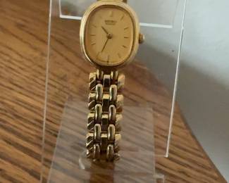 Seiko Gold-Tone Oval Dial Women's Quartz Watch