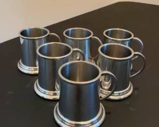 Set of 6 Sheffield England Miniature Tankard Shot Glasses