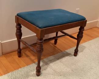 Turned Leg Padded Vanity Stool