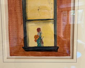 Urban Window Scene Framed Art Print