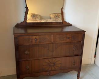 Vintage Mahogany Dresser with Arch Mirror
