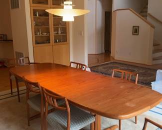 MCM Teak Dining Table Scovby Made in Denmark - L104” x W40” - Two Leaves Included