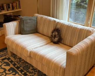 Striped Upholstered Bench Seat