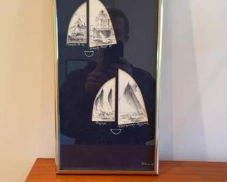 Framed Chesapeake Bay Nautical Art Print by Tish
