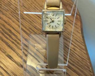 Vintage Benrus Square Dial Ladies Watch with Leather Strap