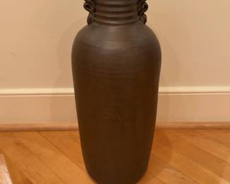 Rustic Earth Tone Ceramic Floor Vase