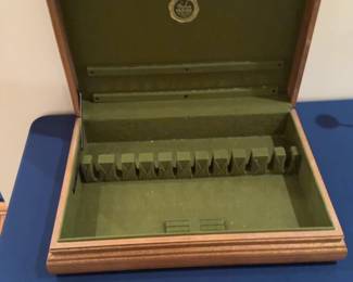 Vintage Naken Solid Oak Jewelry Box with Brass Pull