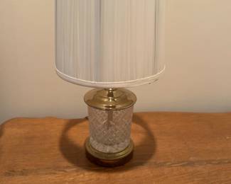 Crystal and Polished Brass Table Lamp