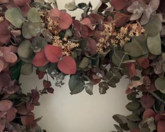 Heart-Shaped Dried Eucalyptus and Floral Wreath