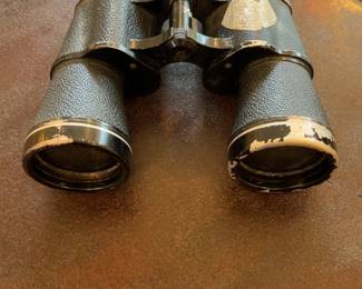 Vintage Textured Black Binoculars with Neck Strap