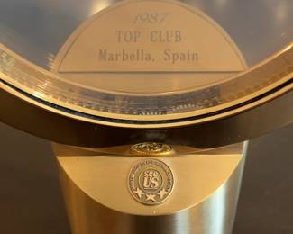 Linden Vintage 1987 Top Club Marbella Brass Desk Clock