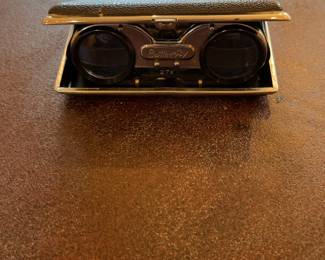 Vintage Butterfly 2.7x Folding Opera Glasses with Case