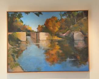 Impressionist Autumn River Landscape Oil Painting