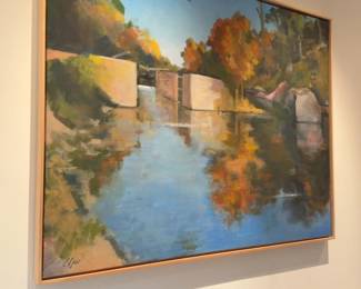 Impressionist Autumn River Landscape Oil Painting