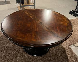 54” Walnut Solid Wood Table With Additional Leaf. 350.00