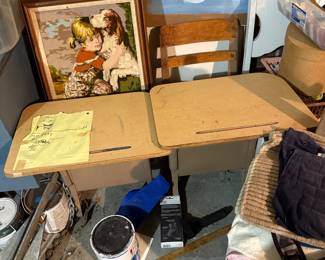 Vintage school desks