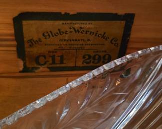 GlobeWernicke Barrister Bookcase with Cut Crystal Serving Pieces