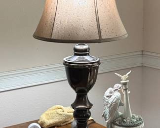 Vintage Stiffel Brass Urn Table Lamps With Shades  A Pair