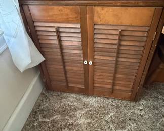 Vintage Ethan Allen Heirloom Maple Shutter Door Cabinet