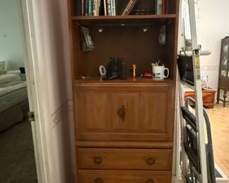 Vintage Ethan Allen Solid Maple Secretary Desk with Hutch